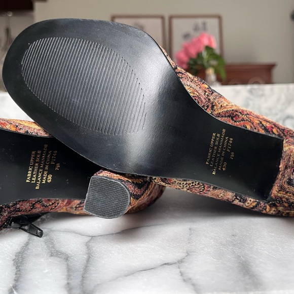 Spiegel Paisley Brocade Steampunk Gypsy Lace-Up Boots in Multicolor - Picture 3 of 6